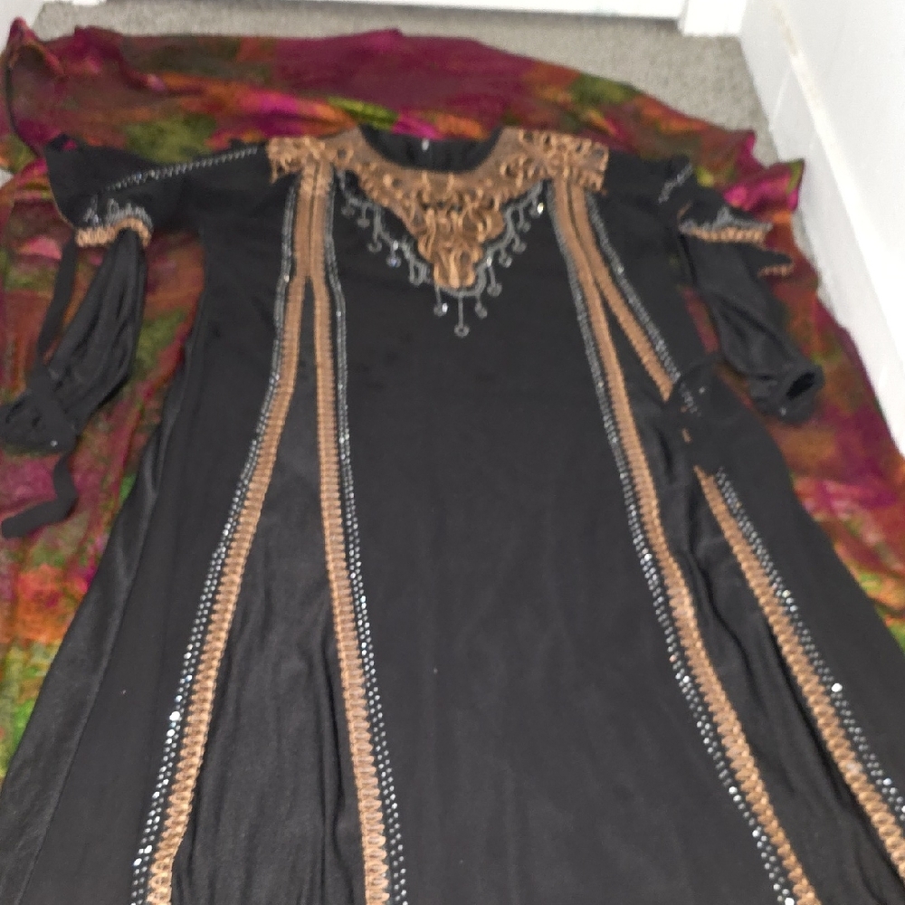 Black and Brown Embellished Dress